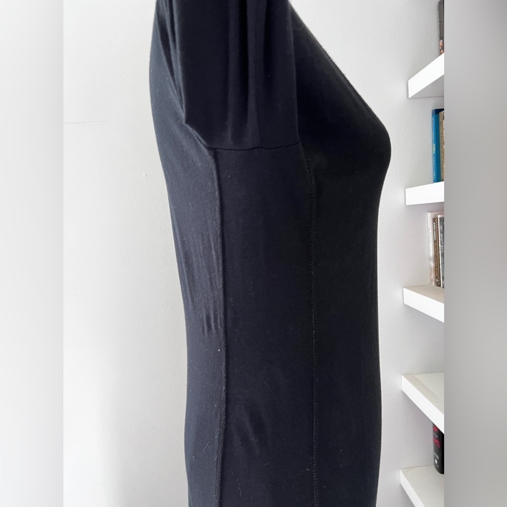 Standard James Perse V-Neck Long Sleeve Knit Dress Black size 3 - Picture 9 of 13